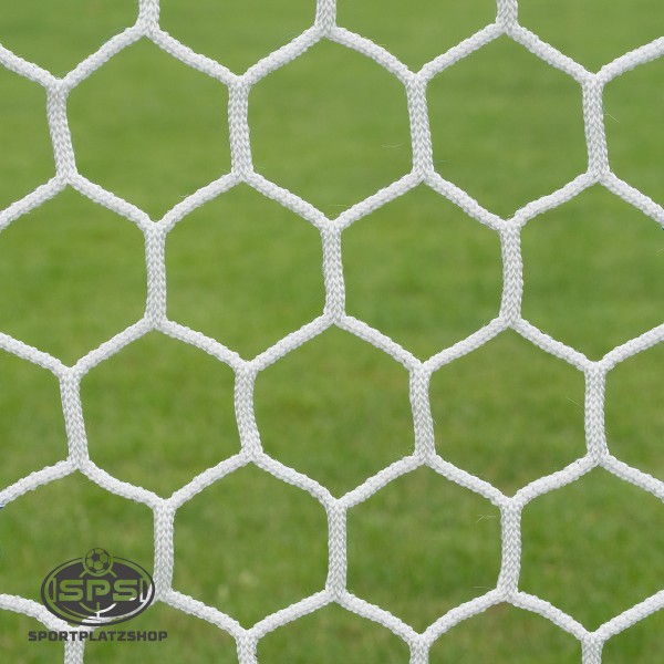 Tornetz 7,5 x 2,5 m Weiß Wabenform MW 50 – Fußballnetz für Großfeldtor