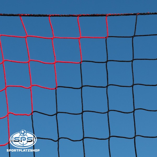 Fußballnetz, Schutznetz, Ballfangnetz, rot-schwarz, Ballfangschutznetz