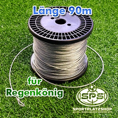 Stahlseil für Großflächenregner, Stahseil, Regnerstahlseil, Großflächenregnerstahlseil, Regenkönig, 90m