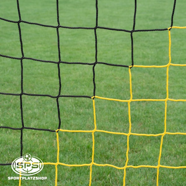 Fußball-Tornetz Schwarz-Gelb mit Maschenweite 120 mm