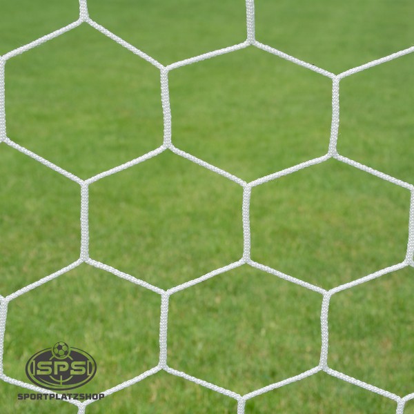 Tornetz 7,5 x 2,5 m Weiß Wabenform MW 120 – Fußballnetz für Großfeldtor