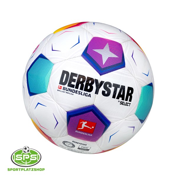 Derbystar Brillant Replica v23 Fußball Bundesliga, offizielles Lizensprodukt, SR-Blase, PU mit Diamantstruktur