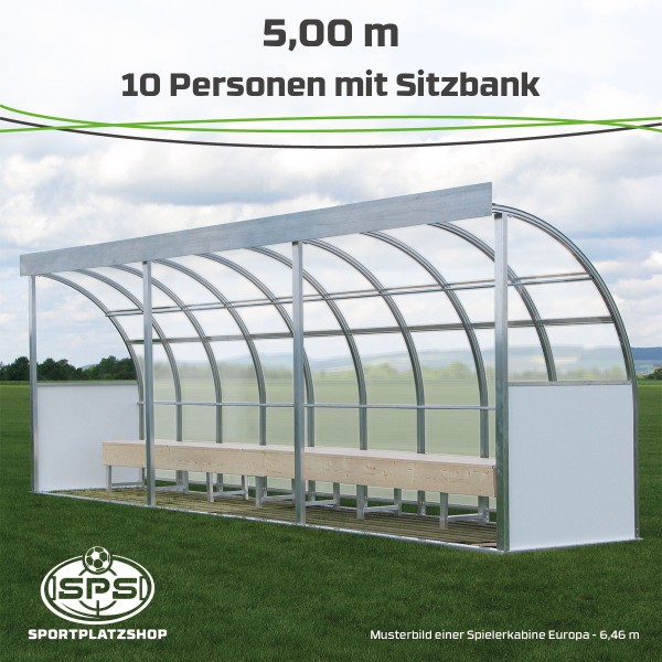 Spielerkabine Europa aus Aluminium – moderne Fußball Trainerbank für Sportplätze