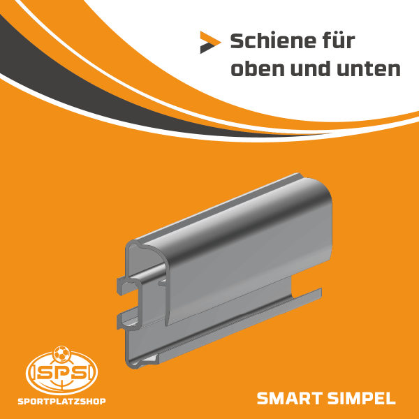 Werbebandenprofil Smart Simpel, Profil-Schiene, Schienen für oben und unten