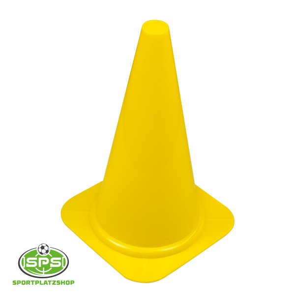 Markierkegel 30 cm Gelb mit Fußrille – Trainingskegel für Balltraining