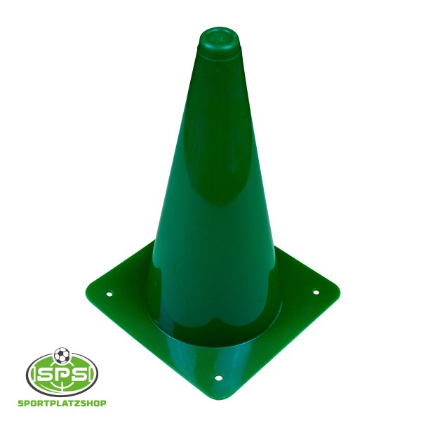 Markierkegel 30 cm Grün – Trainingskegel mit 4 Bohrungen