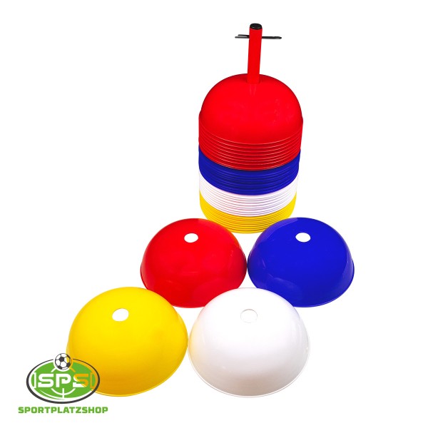 Markierhalbkugeln 40er Set – 8 cm hohe Markierungskugeln mit Trageständer