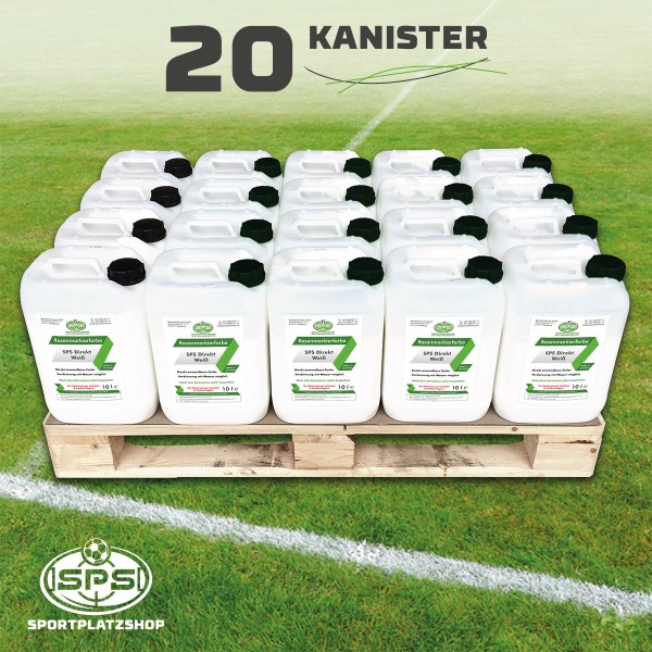 Rasenmarkierfarbe, Markierfarbe, SPS Direkt Weiß, Sportplatzmarkierung, Markierung, Sportplatzfarbe