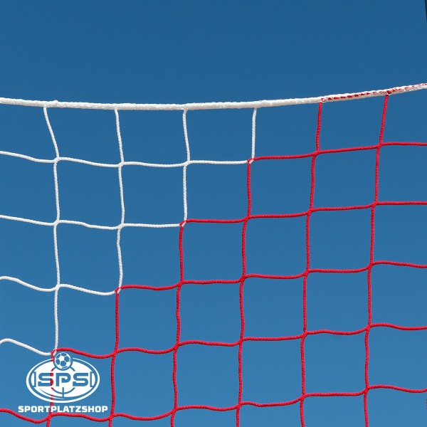 Fußballnetz, Schutznetz, Ballfangnetz, rot-weiß, Ballfangschutznetz