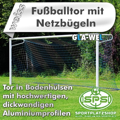 Fußballtor in Bodenhülsen mit Netzbügel