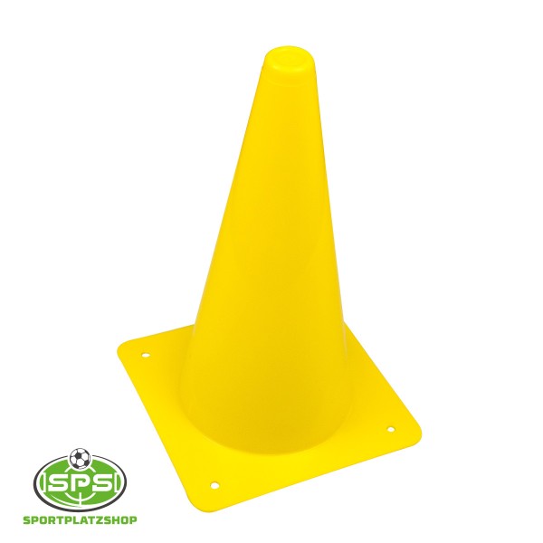 Markierkegel 30 cm Gelb – Trainingskegel mit 4 Bohrungen