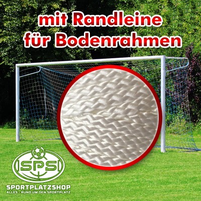 Fußballtor mit Netzbügel, Bodenrahmen mit Randleine Netzbefestigung