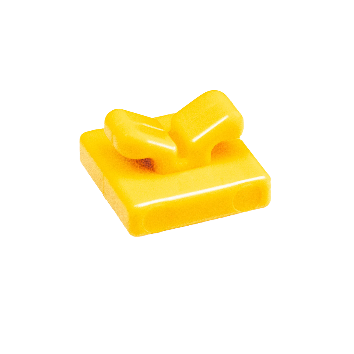 Netzhalter (A) flach gelb mit abgerundeter Aufnahme / Fuß