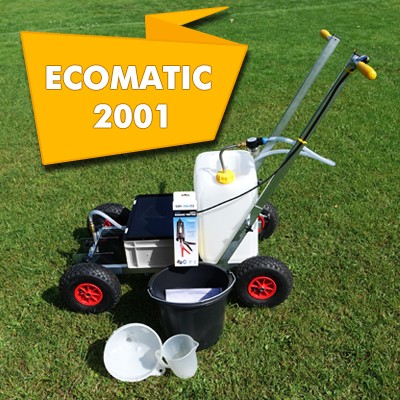 Nassmarkierwagen Ecomatic 2001, Markierung, Sportplatzmarkierung, Markierungswagen