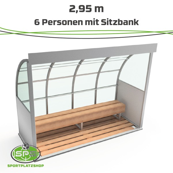 Spielerkabine Europa aus Aluminium – moderne Fußball Trainerbank für Sportplätze