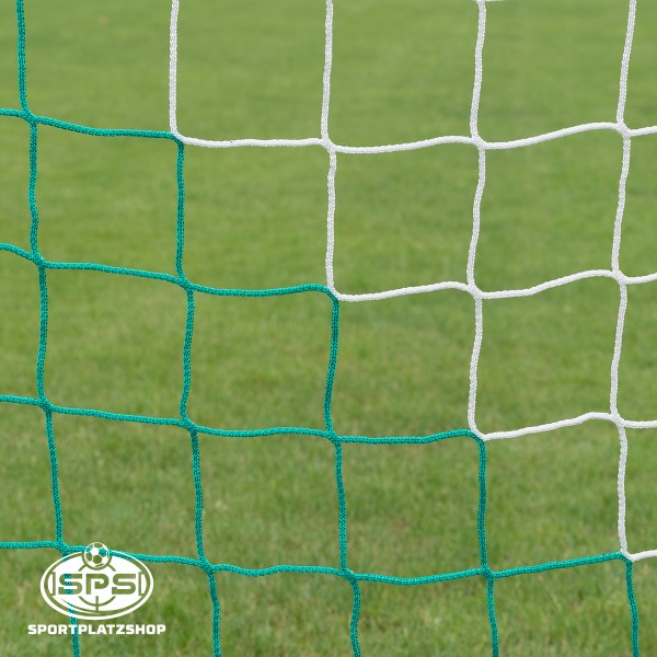 Tornetz 7,5 x 2,5 m Grün-Weiß – Fußballnetz für Großfeldtor 7,32 x 2,44 m
