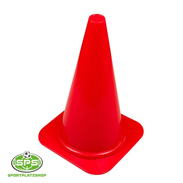 Markierkegel 30 cm Rot mit Fußrille – Trainingskegel für Balltraining