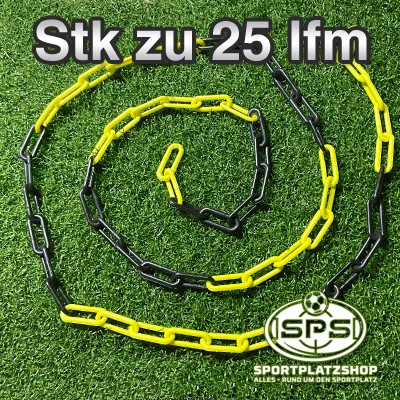 25m Kunststoff-Absperrkette gelb-schwarz